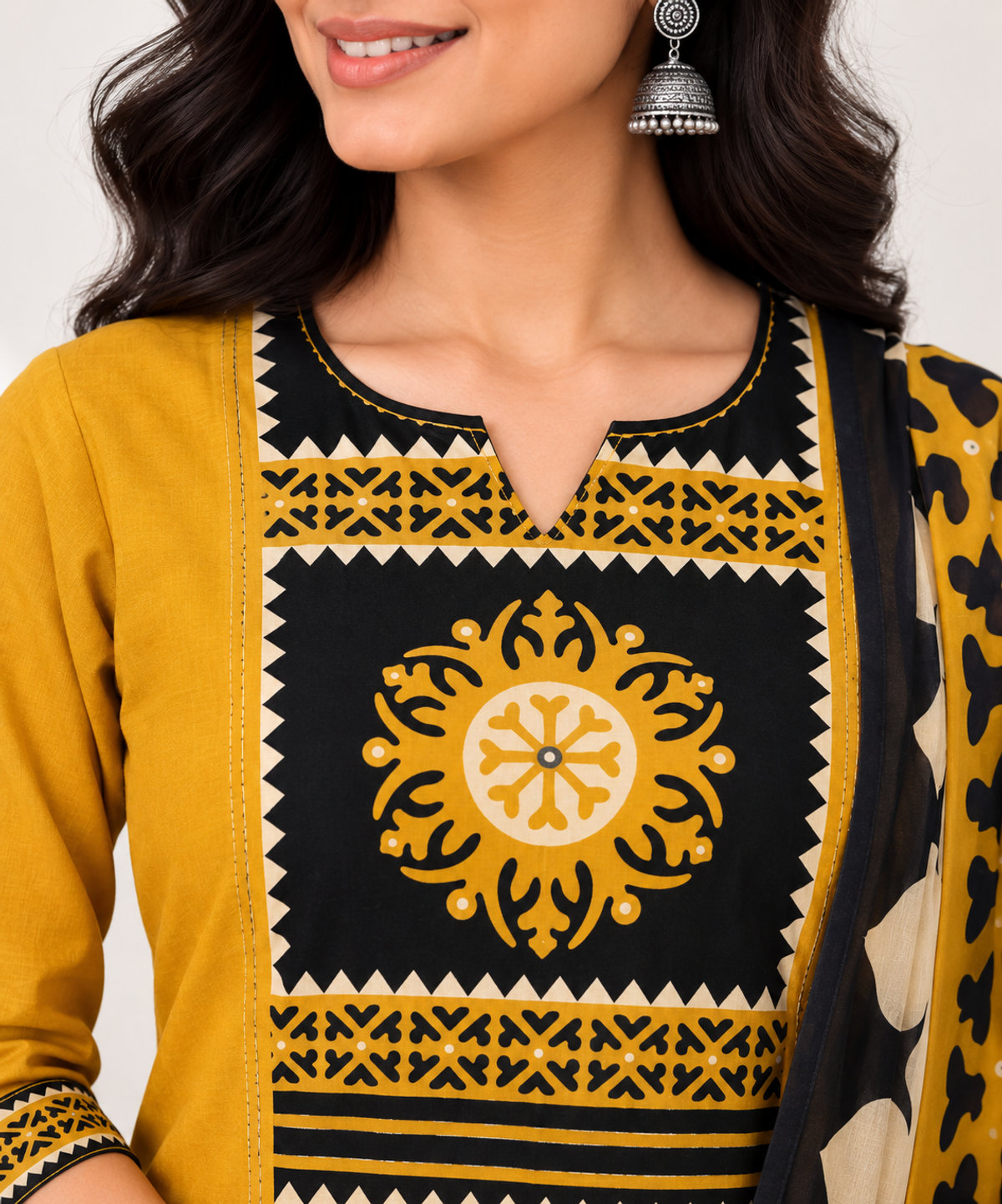 Dhabu Cotton Kurta Set