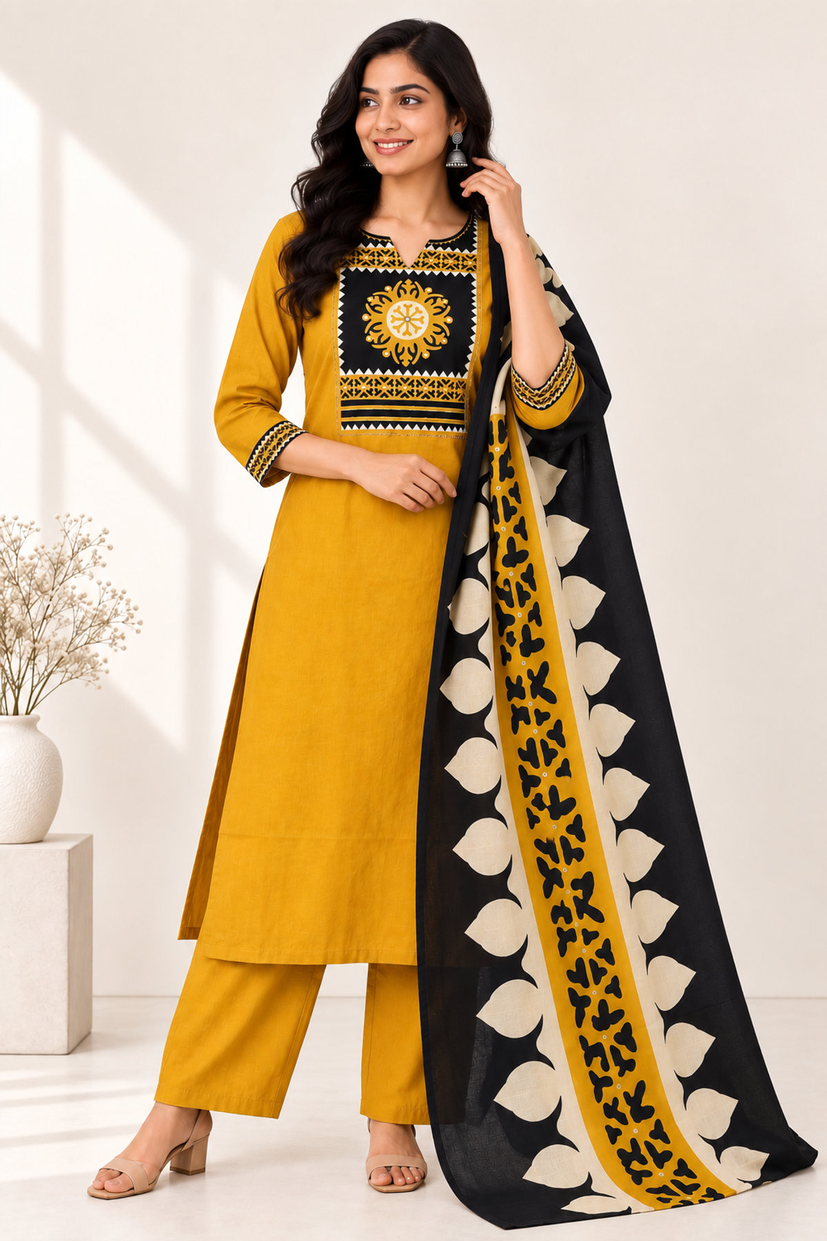 Premium Dhabu Cotton 3-Piece Kurta Set